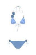 Oseree Light Blue Nylon Blend Bikini