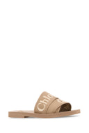 Chloe Beige Linen Woody Slippers