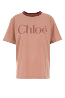 Chloe Melange Dark Pink Cotton T Shirt