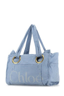 Chloe Powder Blue Canvas Shopping Bag