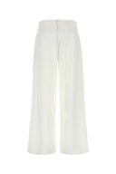 Lois White Viscose Blend Sage Wide Leg Pant