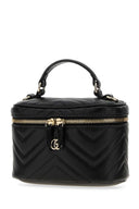 Gucci Black Leather Gg Marmont Bucket Bag