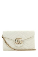 Gucci White Leather Gg Marmont Wallet