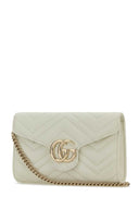 Gucci White Leather Gg Marmont Wallet