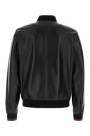 Gucci Black Leather Bomber Jacket