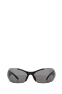 Balenciaga Afterhour Ovale Sonnenbrille aus schwarzem Nylon