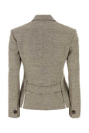 Magda Butrym Melange Dove Grey Silk Blend Blazer