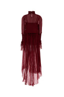 Blumarine rød chiffonkjole