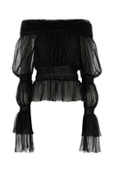 Blumarine Black Chiffon Topp