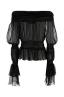 Blumarine Black Chiffon Topp