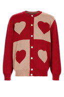 Bode Two Tone Viscose Blend Hearts Cardigan