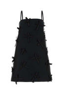Jil Sander svart sateng mini kjole