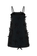 Jil Sander svart sateng mini kjole