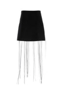 Jil Sander Svart Stretch Viscose Blend Miniskjørt