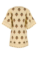 Farm Rio Embroidered Linen Tunic Dress