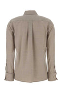 Max Mara Dove Grey Stretch Cashmere Tebaide Shirt