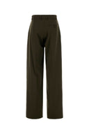 Stella Mc Cartney Bottle Green Wool Wide Leg Pant