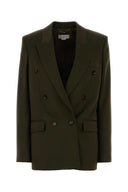 Stella Mccartney olivengrønn ullblazer