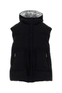 Herno Laminar Black Polyester Blend ermeløs dunjakke