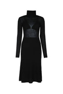 Elisabetta Franchi Abito Midi Collo Alto