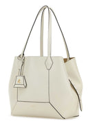 ジミーチューホワイトレザーダイヤモンドショッピングバッグ