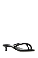 Jimmy Choo Black Nappa Leather And Satin Dila 35 Mules