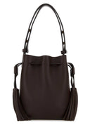 Valentino Garavani Chocolate Leather V Logo Signature Bucket Bag
