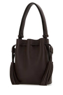Valentino Garavani Chocolate Leather V Logo Signature Bucket Bag