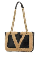 Valentino Garavani Two Tone Leather Viva Superstar Shoulder Bag