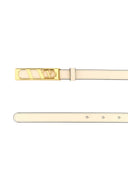 Valentino Garavani Ivory Leather V Logo Signature Belt
