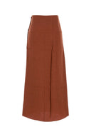 Le Kasha Brick Linen Haifal Skirt