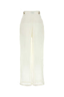 Le Kasha White Linen Sohag Wide Leg Pant