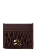Miu Miu Burgundy Leather Card Holder