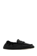 Miu Miu Black Nappa Leather Ruches Loafers