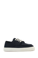 Prada Navy Blue Leather Sneakers