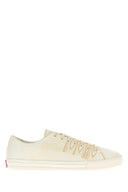 Prada Elfenbeinfarbene Ledersneaker