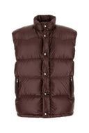 Prada Chocolate Re Nylon ärmellose Daunenjacke