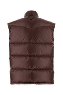 Prada Chocolate Re Nylon ärmellose Daunenjacke