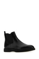 Schwarze Prada-Lederstiefeletten