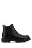 Schwarze Prada-Lederstiefeletten