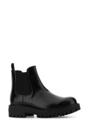 Schwarze Prada-Lederstiefeletten