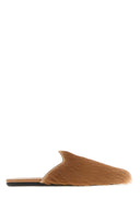 Prada Camel Calf Hair Slippers