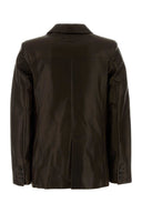 Santoro Dark Brown Leather Blazer