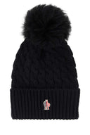 Moncler Grenoble Black Wool Beanie Hat