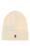 Moncler Grenoble Ivory Wool Beanie Hat