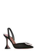Amina Muaddi Black Mesh Begum Pumps