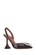 Amina Muaddi Chocolate Leather Begum Pumps