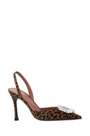 Amina Muaddi Printed Leather Camelia Pumps