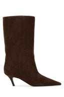 Amina Muaddi Brown Suede Fiona Boots