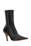 Amina Muaddi Black Nappa Leather Jamie Ankle Boots